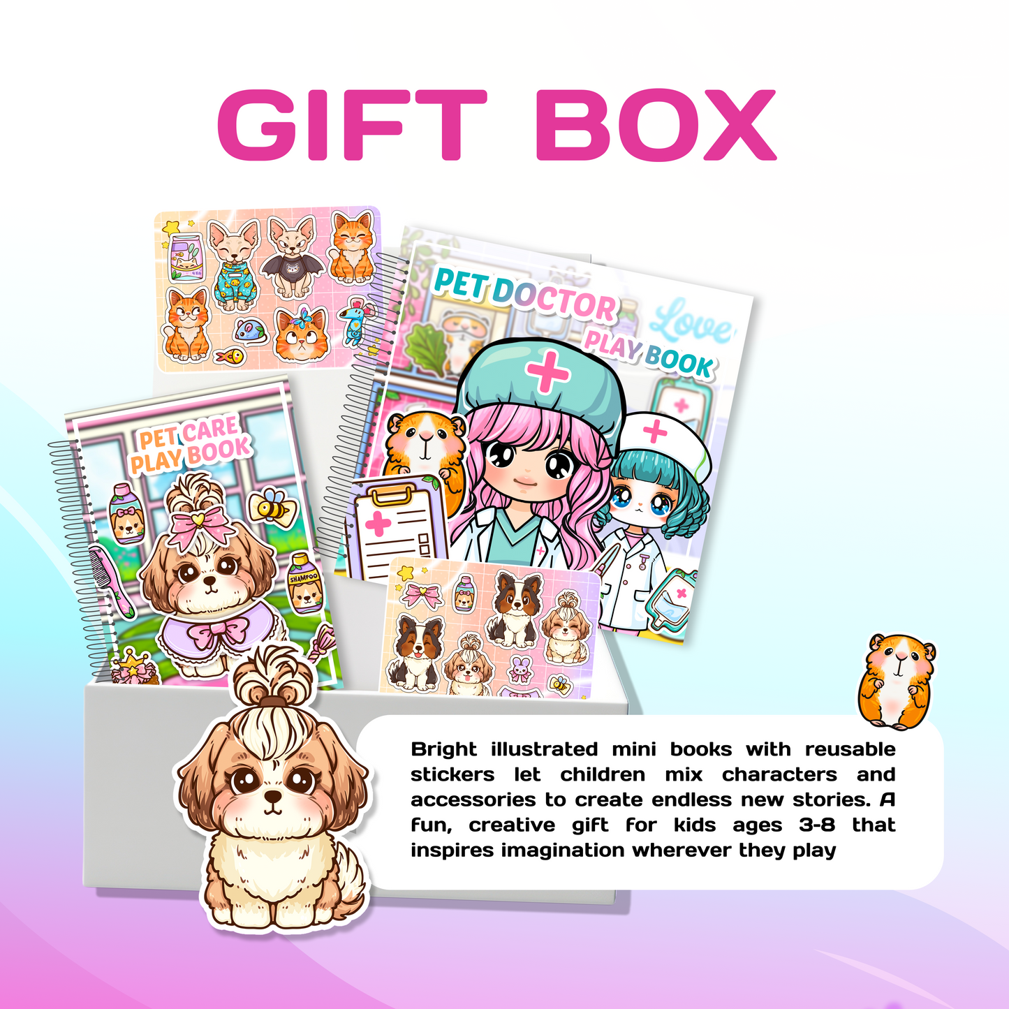 Puppenhaus-Geschenkbox (Mini-Bücher) – Mädchen & Jungen