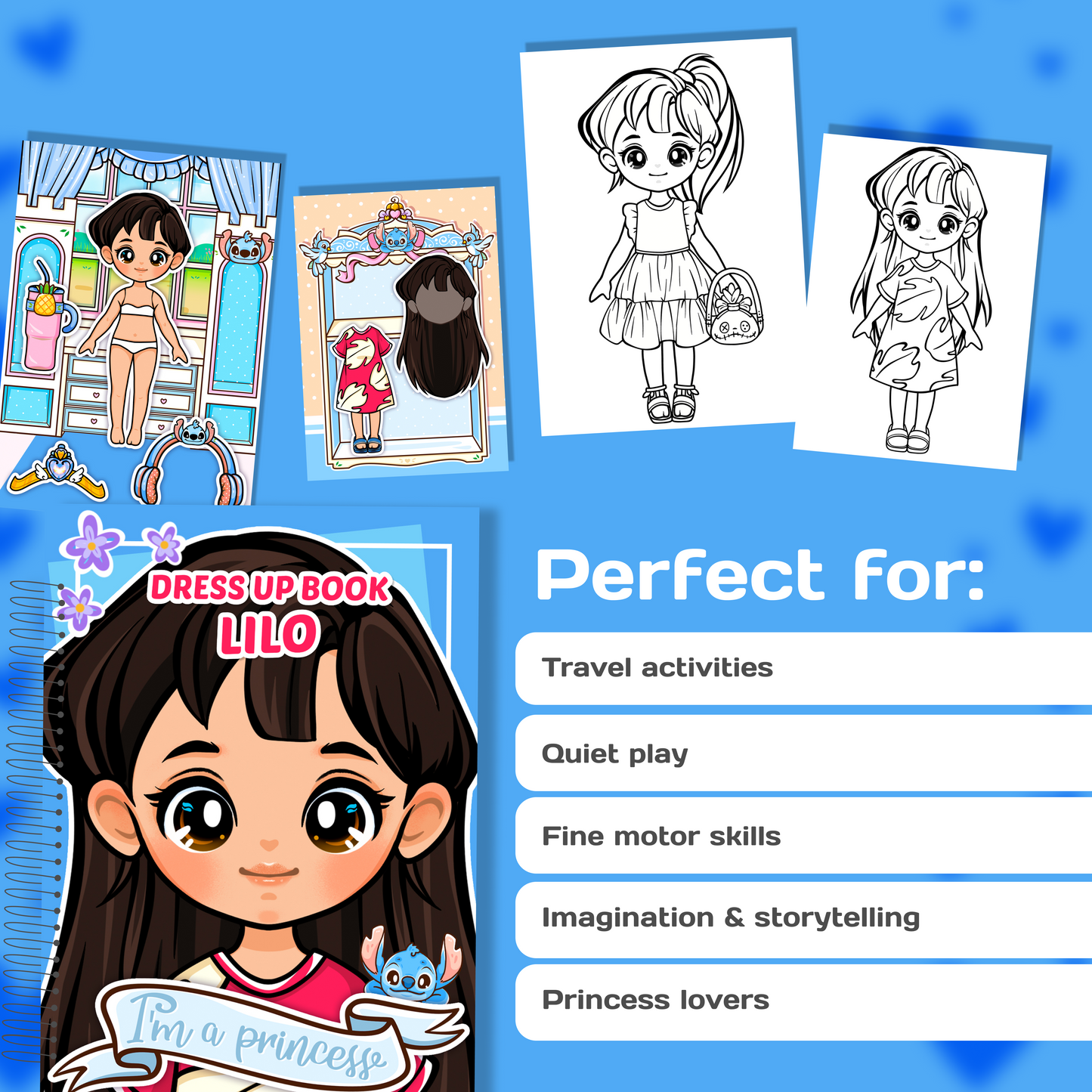 Mini Dress Up Book – Lilo | Interactive Princess Dress Up Toy