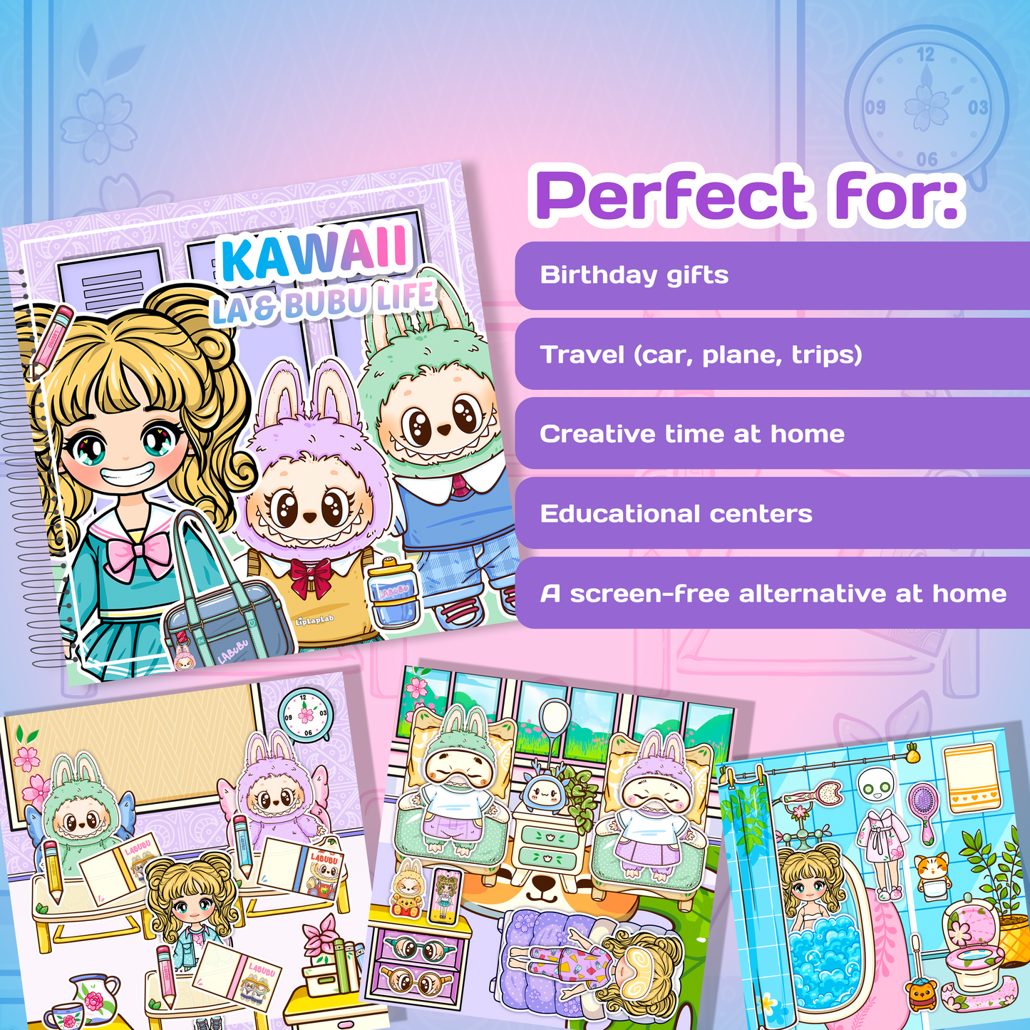 Doll House Play Book (2 cute companion characters and Girl)