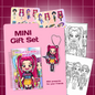 Mini Gift Set MIRA| Interactive Dress-Up Book, Stickers, Coloring Pages & Keychain