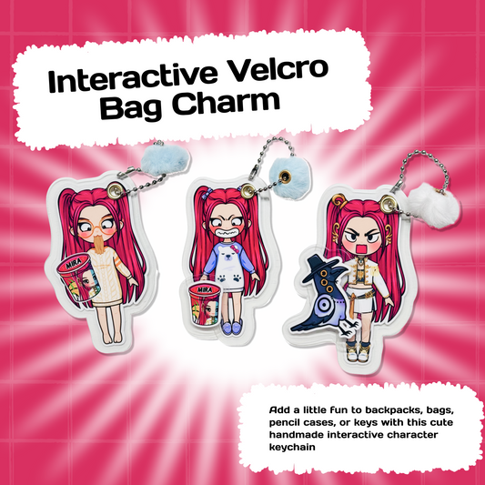 Mini Collectible Character Keychain Mira | Interactive Velcro Bag Charm
