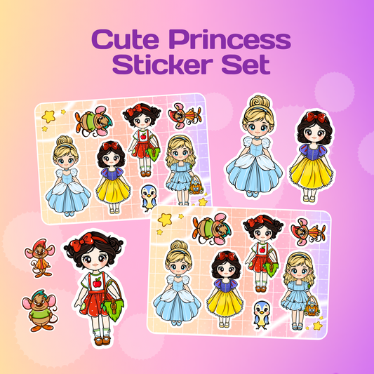 Kawaii Princess Sticker Set | Cute Decorative Stickers