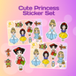 Kawaii Princess Girls Sticker Set - Chibi Anime Sticker Set 2