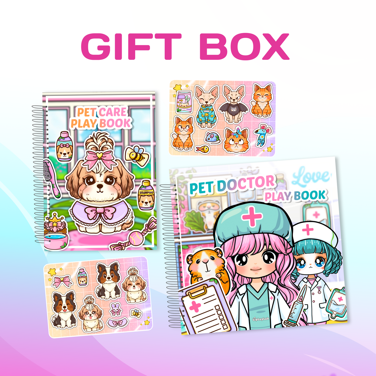 Puppenhaus-Geschenkbox (Mini-Bücher) – Mädchen & Jungen