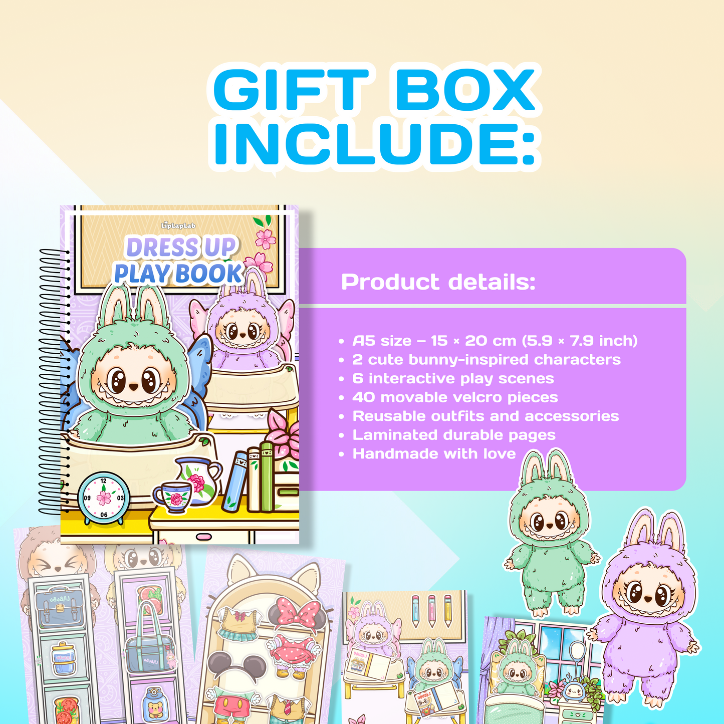 Puppenhaus-Geschenkbox (Mini-Bücher) – Mädchen & Jungen