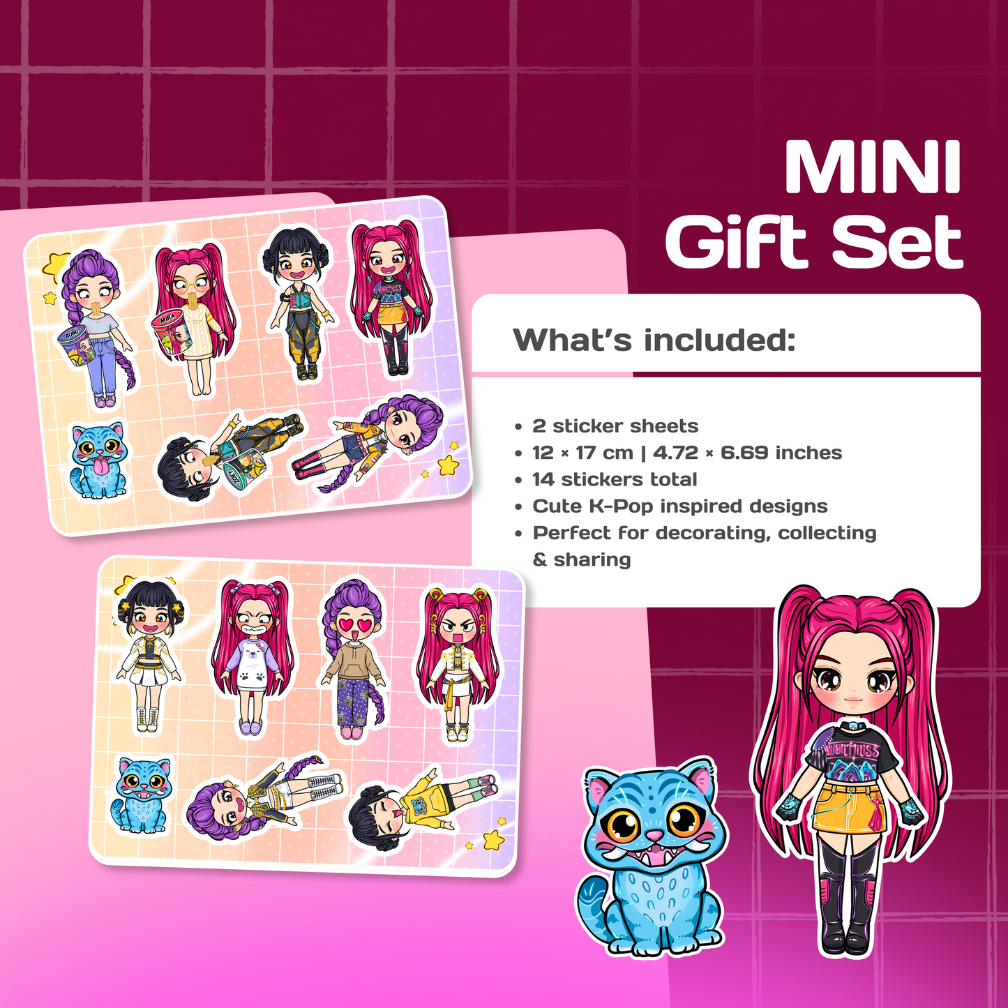 Mini Gift Set MIRA| Interactive Dress-Up Book, Stickers, Coloring Pages & Keychain