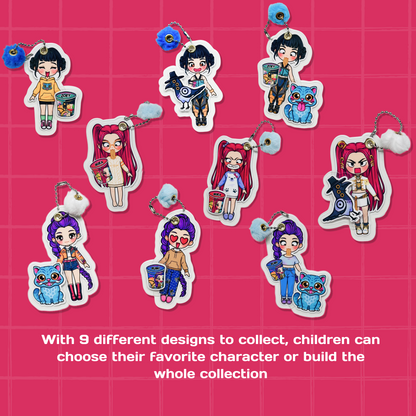 Mini Collectible Character Keychain Mira | Interactive Velcro Bag Charm