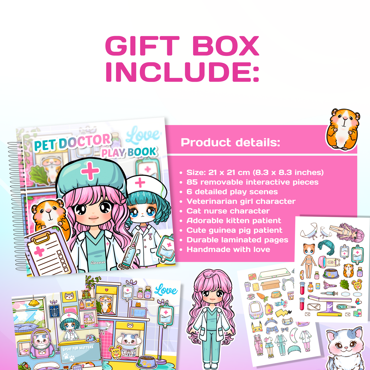 Puppenhaus-Geschenkbox (Mini-Bücher) – Mädchen & Jungen