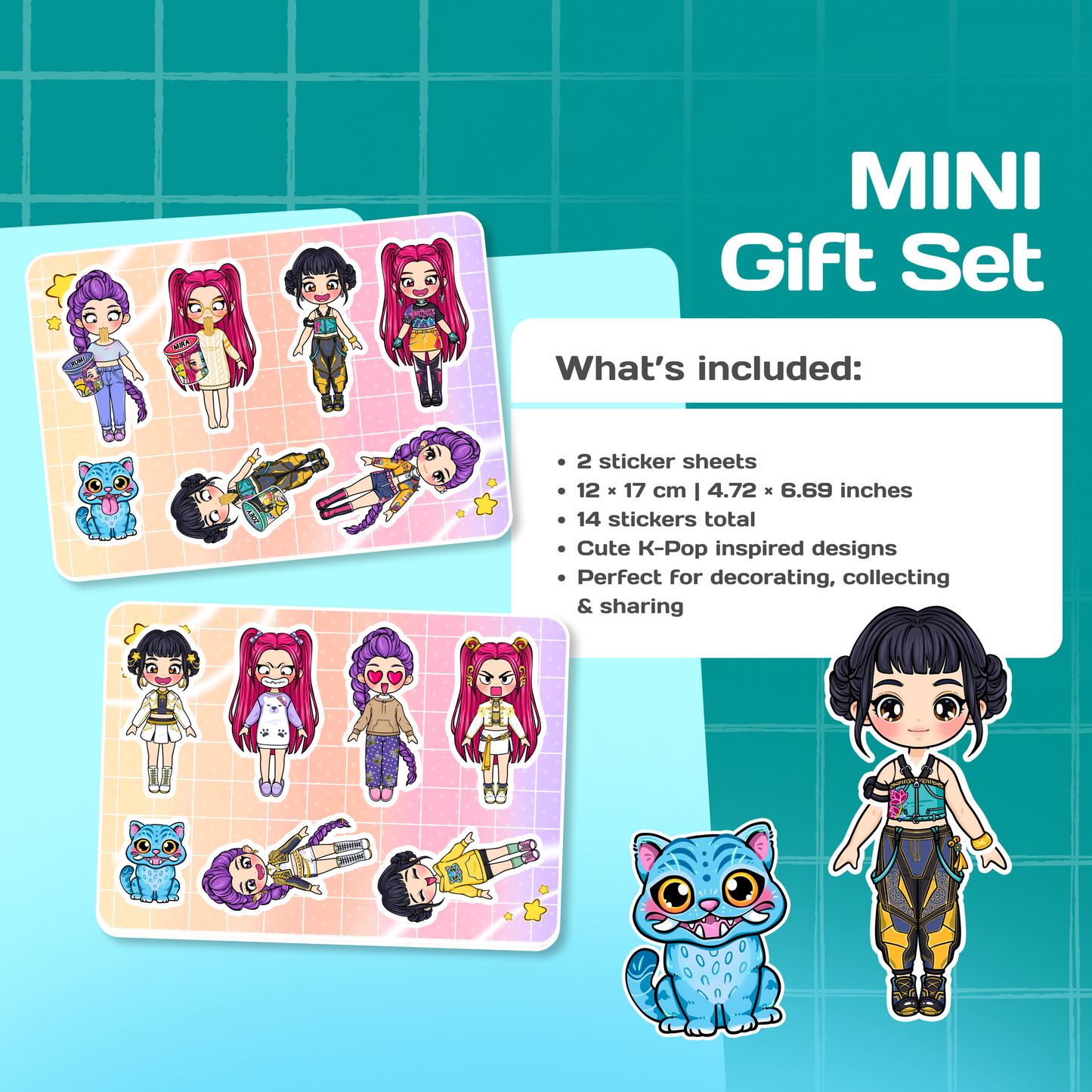 Mini Gift Set ZOEY| Interactive Dress-Up Book, Stickers, Coloring Pages & Keychain