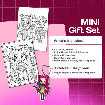 Mini Gift Set MIRA| Interactive Dress-Up Book, Stickers, Coloring Pages & Keychain