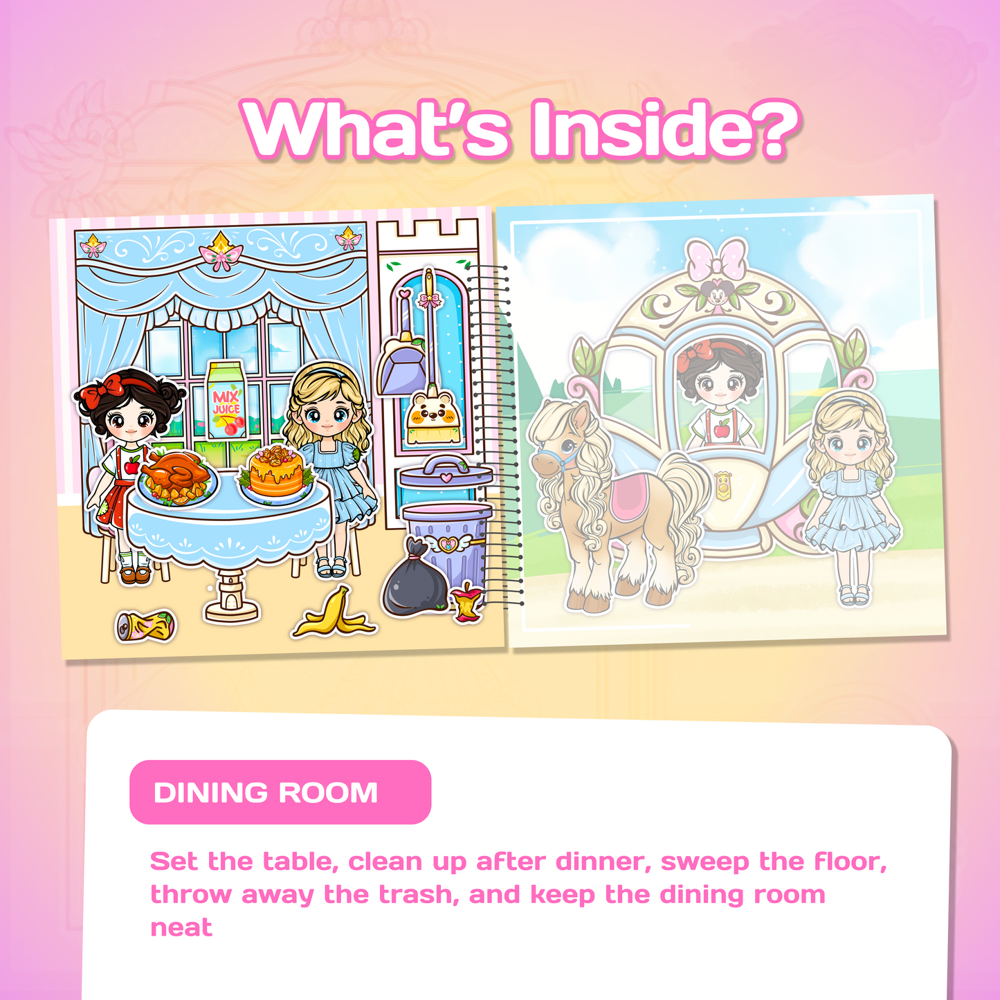 Libro gioco la casa delle bambole (3 simpatiche bambine)