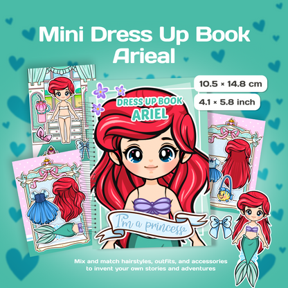 Mini Dress Up Book – Ariel | Interactive Princess Dress Up Toy