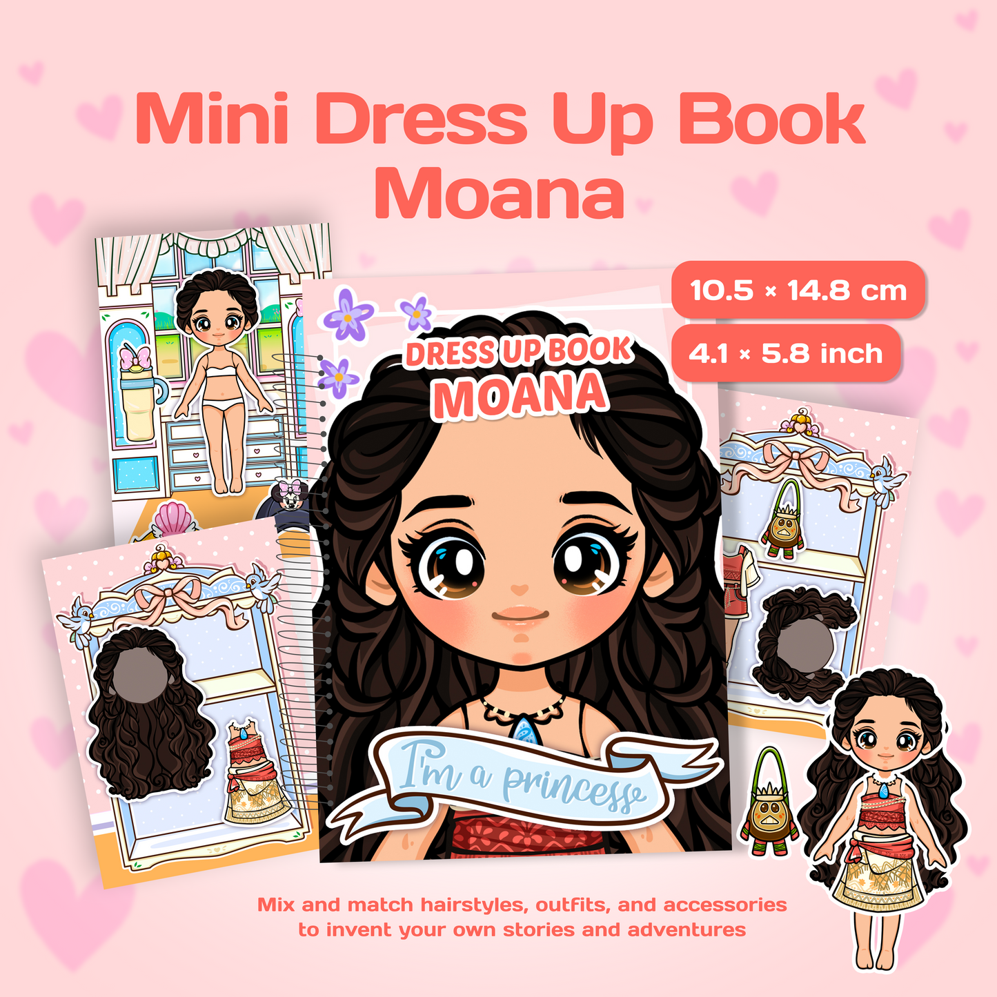 Mini Dress Up Book – Moana | Interactive Princess Dress Up Toy