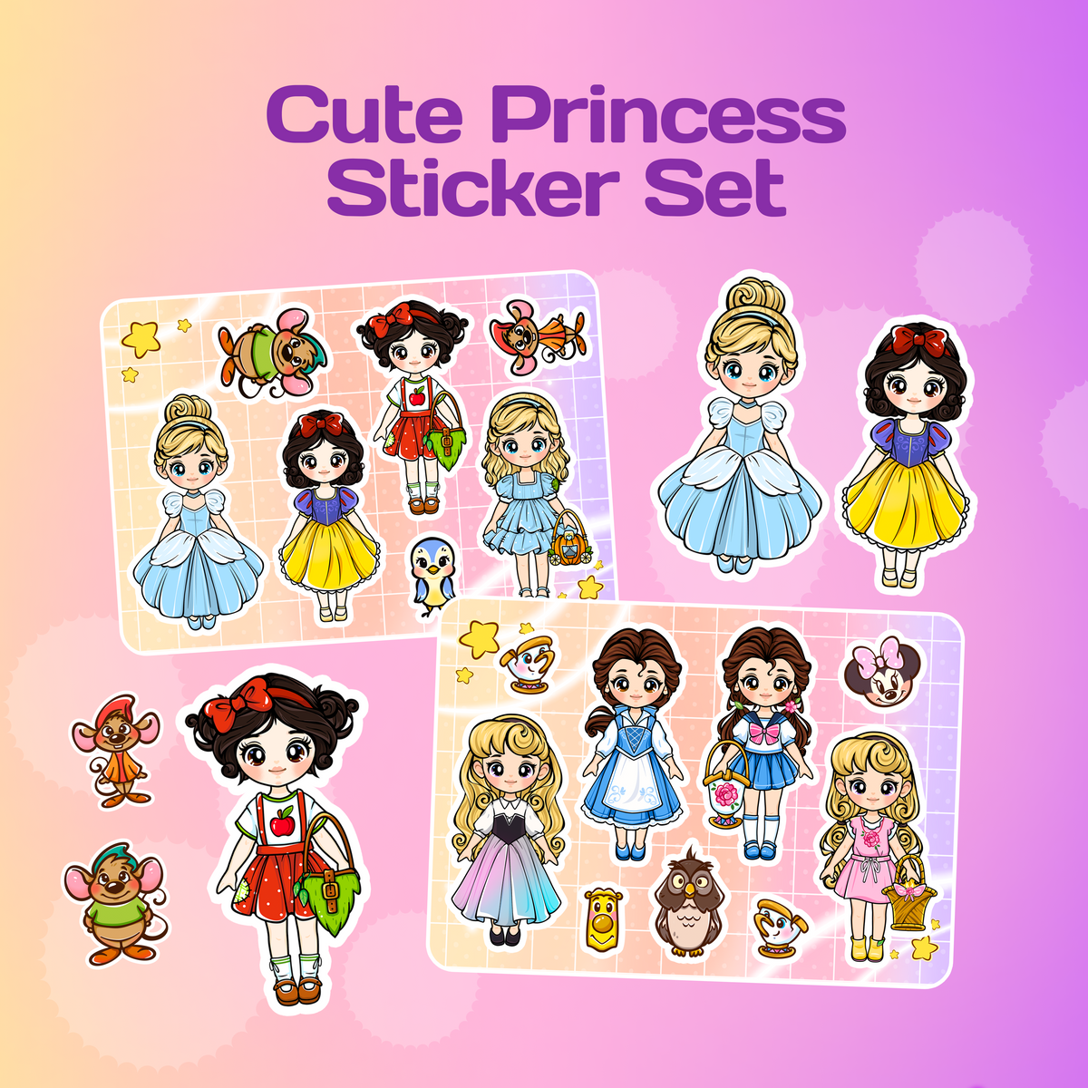 Kawaii Princess Sticker Set | Cute Decorative Stickers