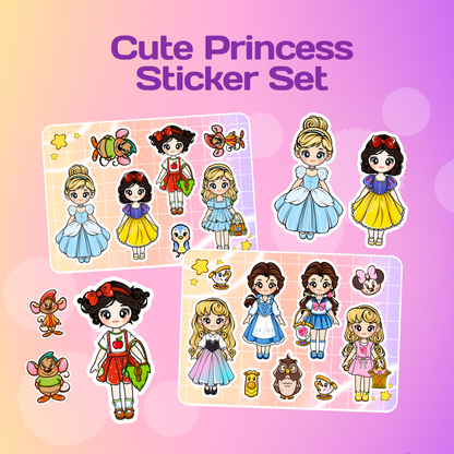 Kawaii Princess Sticker Set | Cute Decorative Stickers