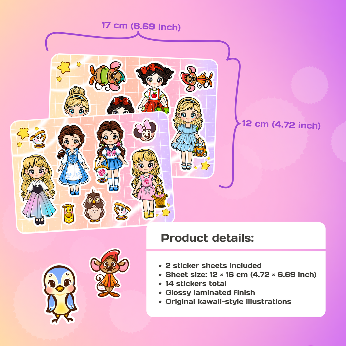 Kawaii Princess Sticker Set | Cute Decorative Stickers