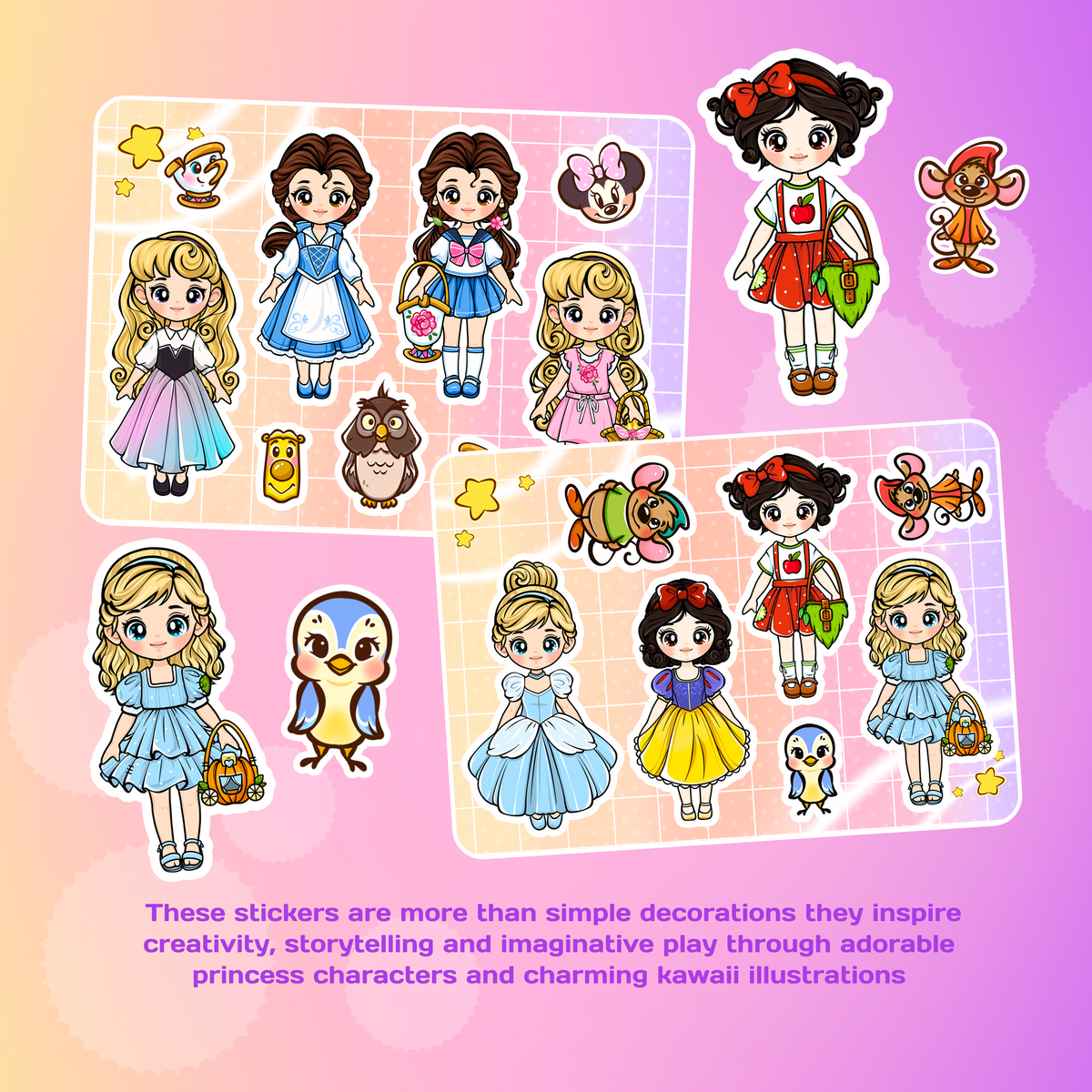 Kawaii Princess Sticker Set | Cute Decorative Stickers