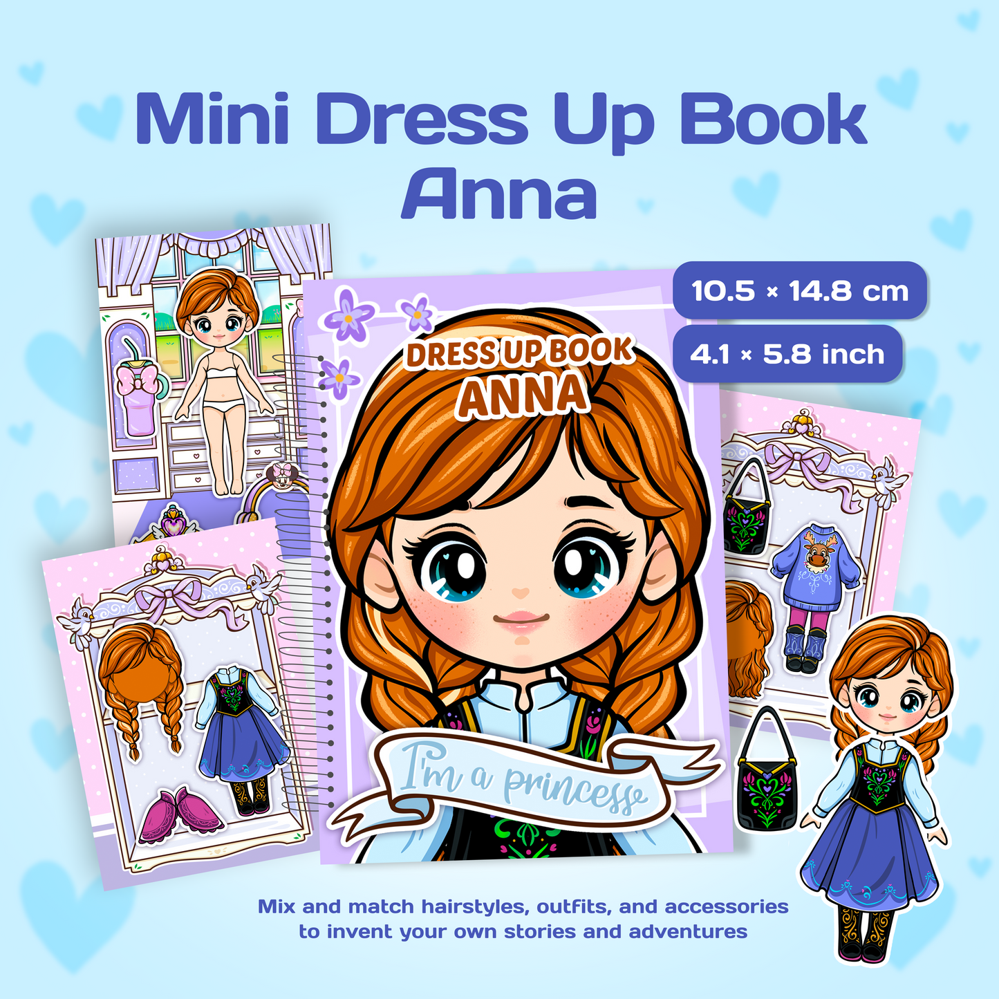 Mini Dress Up Book – Anna | Interactive Princess Dress Up Toy
