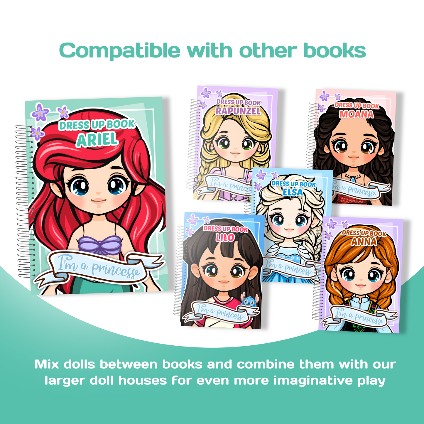 Mini Dress Up Book – Ariel | Interactive Princess Dress Up Toy