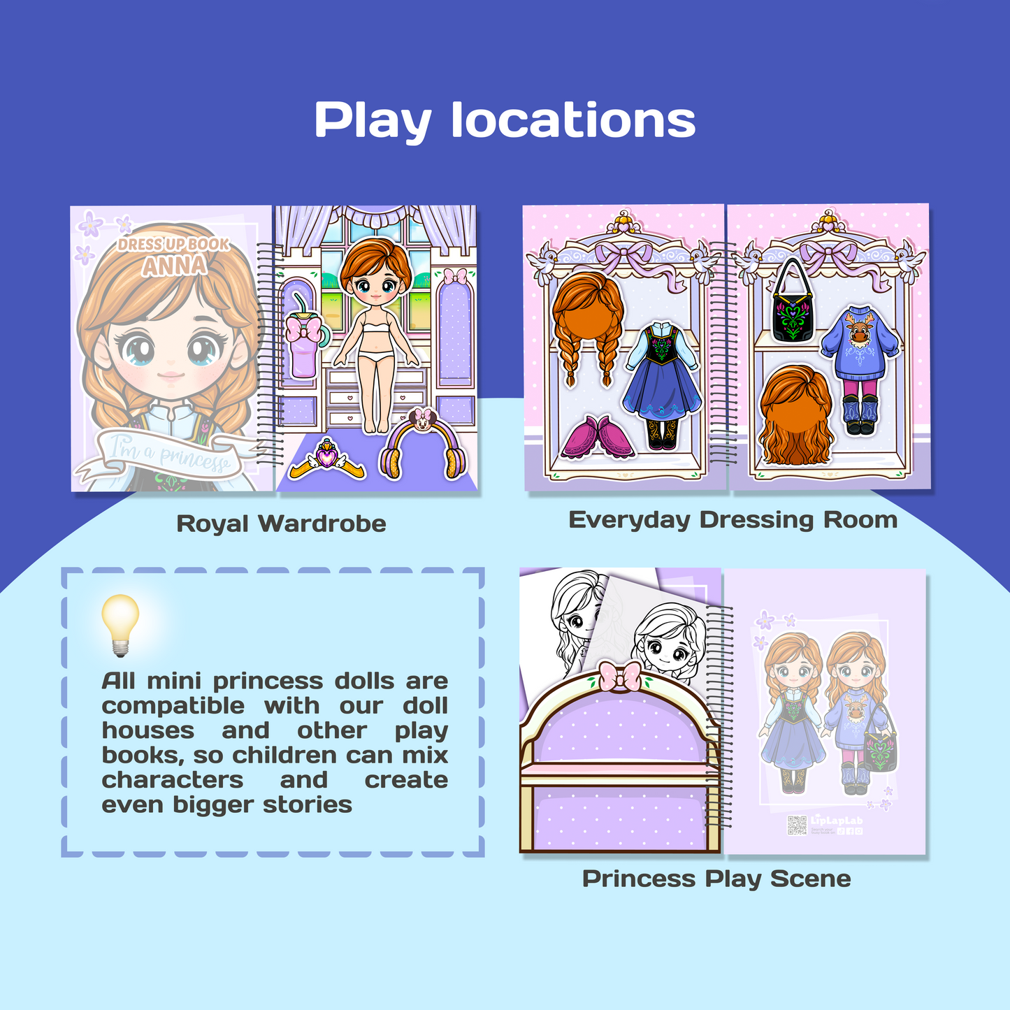 Mini Dress Up Book – Anna | Interactive Princess Dress Up Toy