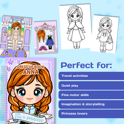 Mini Dress Up Book – Anna | Interactive Princess Dress Up Toy