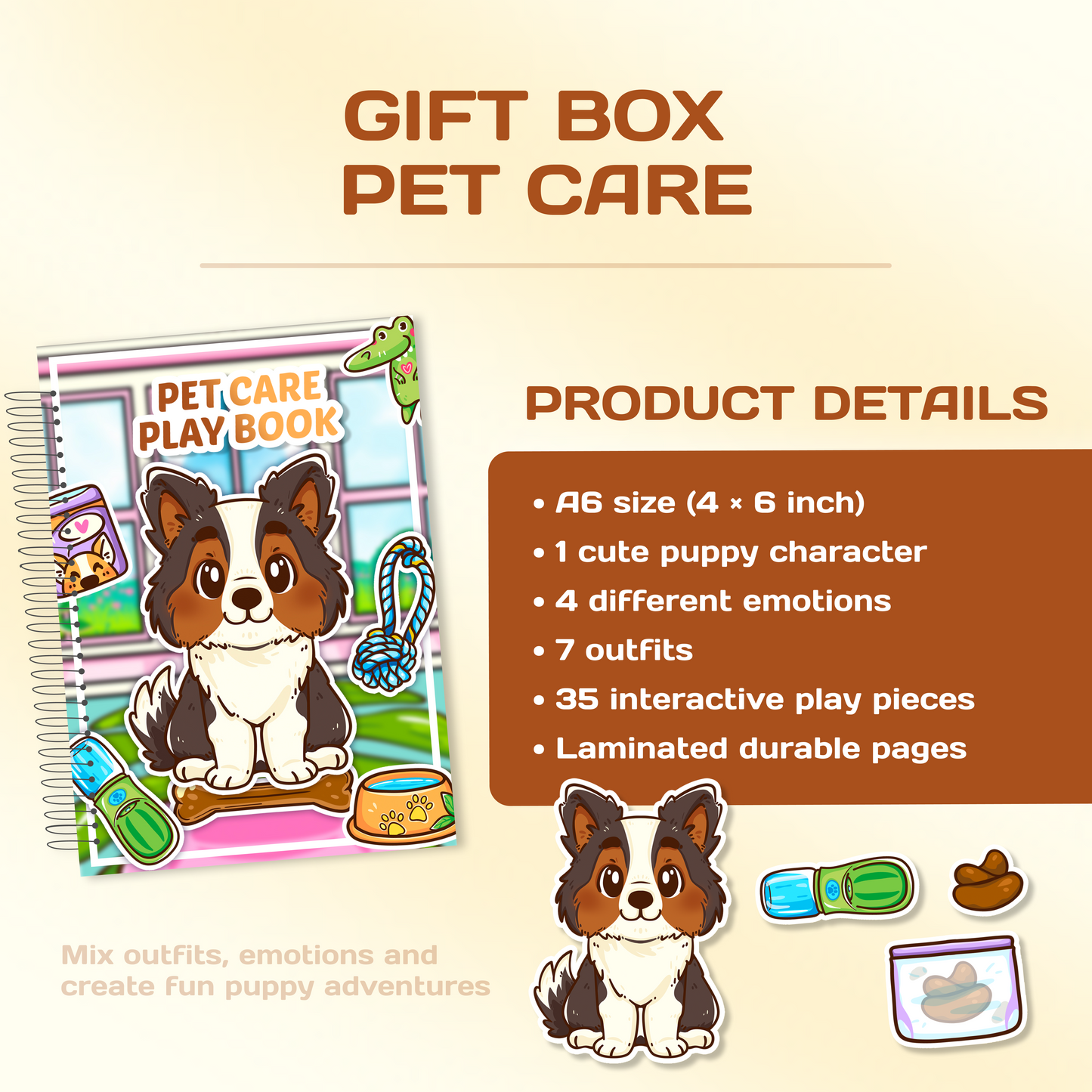 Pet Care Gift Box – Puppy & Ginger Cat Interactive Mini Books