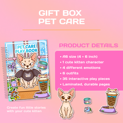 Pink Pet Care Gift Box – Puppy & Kitten Interactive Mini Books
