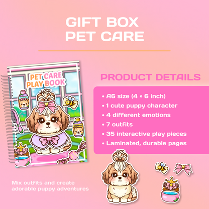Pink Pet Care Gift Box – Puppy & Kitten Interactive Mini Books