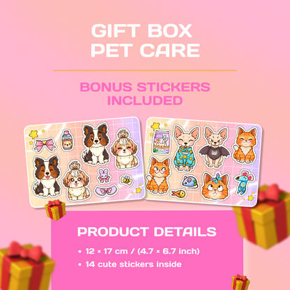 Pink Pet Care Gift Box – Puppy & Kitten Interactive Mini Books