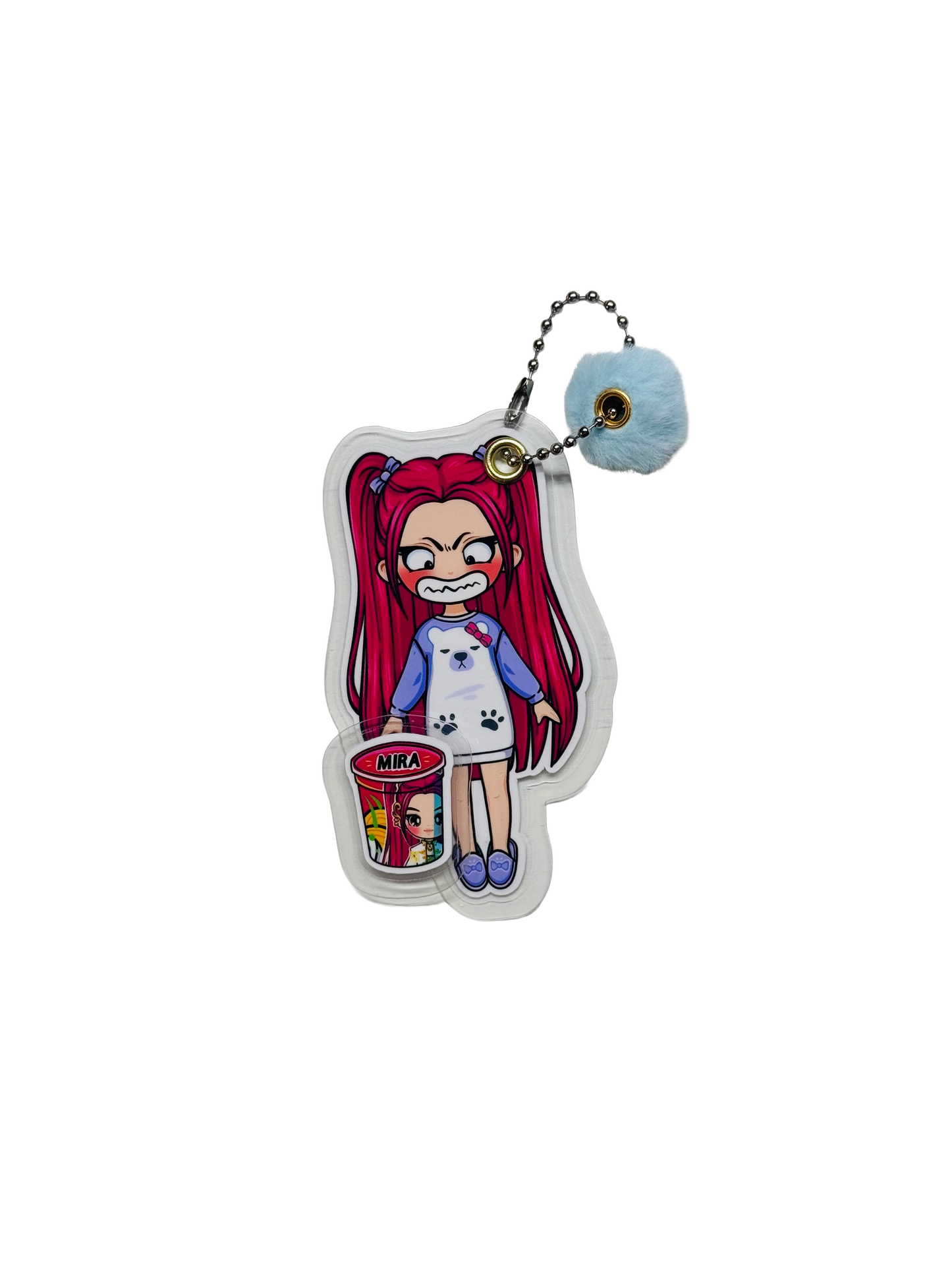 Mini Collectible Character Keychain Mira | Interactive Velcro Bag Charm