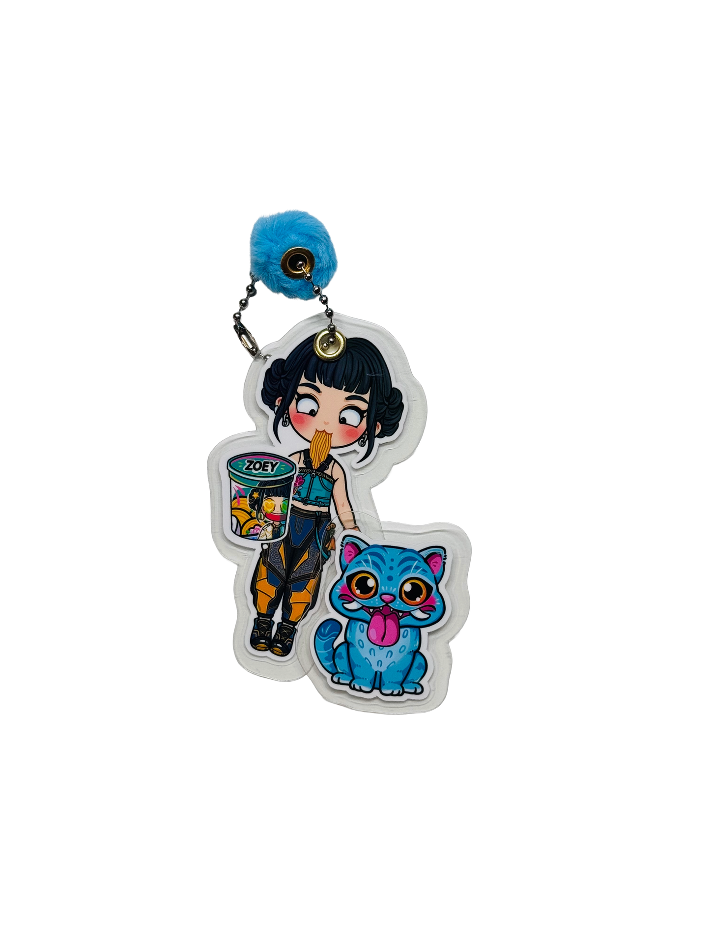 Mini Collectible Character Keychain Zoey | Interactive Velcro Bag Charm