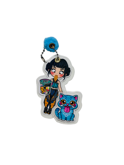 Mini Collectible Character Keychain Zoey | Interactive Velcro Bag Charm