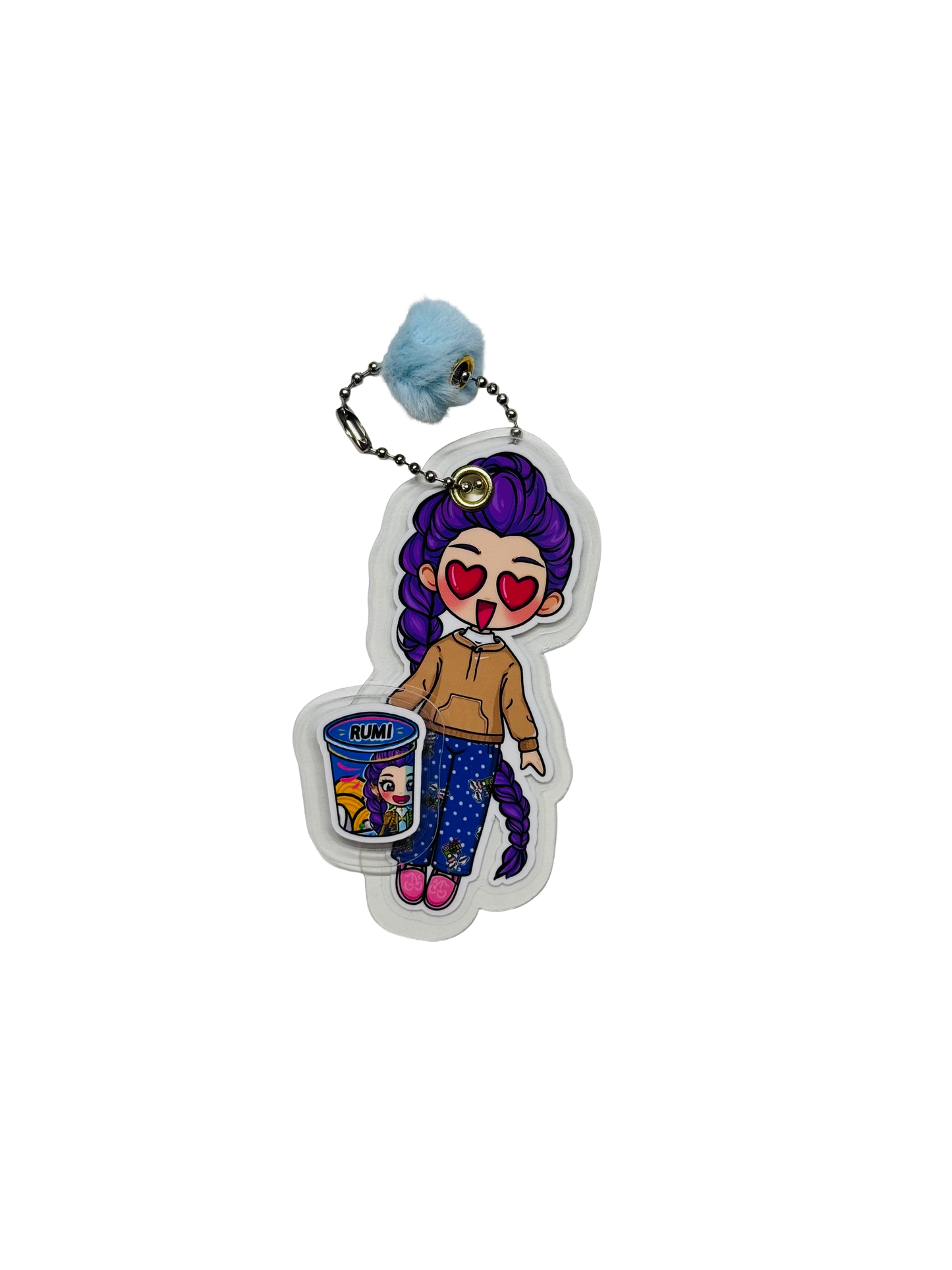 Mini Collectible Character Keychain Rumi | Interactive Velcro Bag Charm