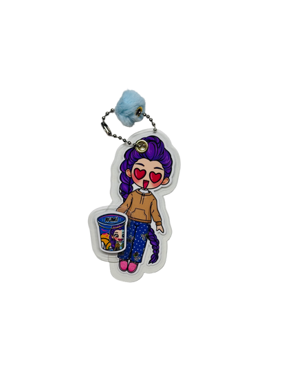 Mini Collectible Character Keychain Rumi | Interactive Velcro Bag Charm