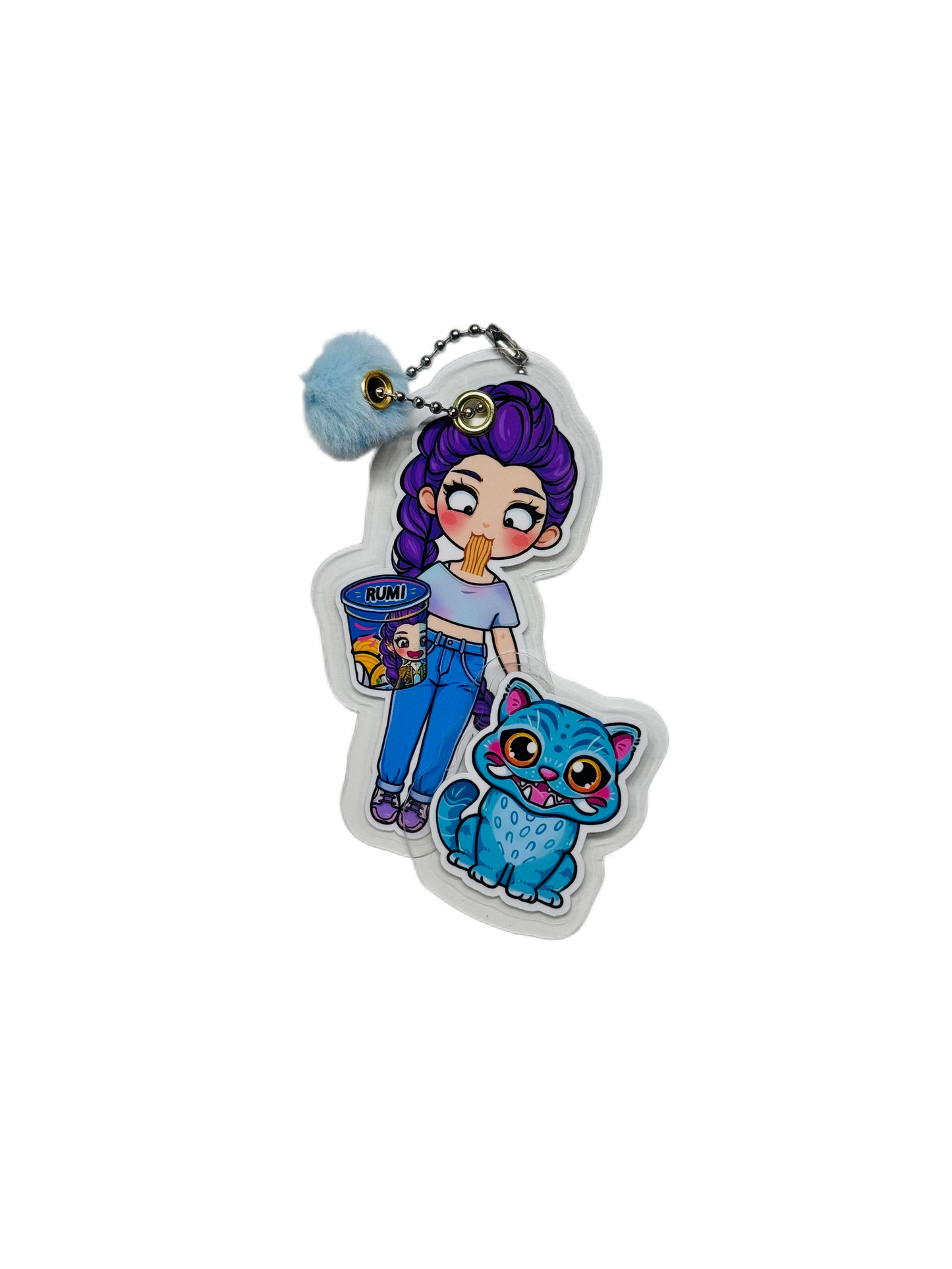 Mini Collectible Character Keychain Rumi | Interactive Velcro Bag Charm