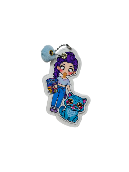 Mini Collectible Character Keychain Rumi | Interactive Velcro Bag Charm