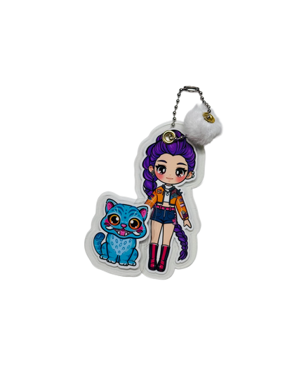 Mini Collectible Character Keychain Rumi | Interactive Velcro Bag Charm