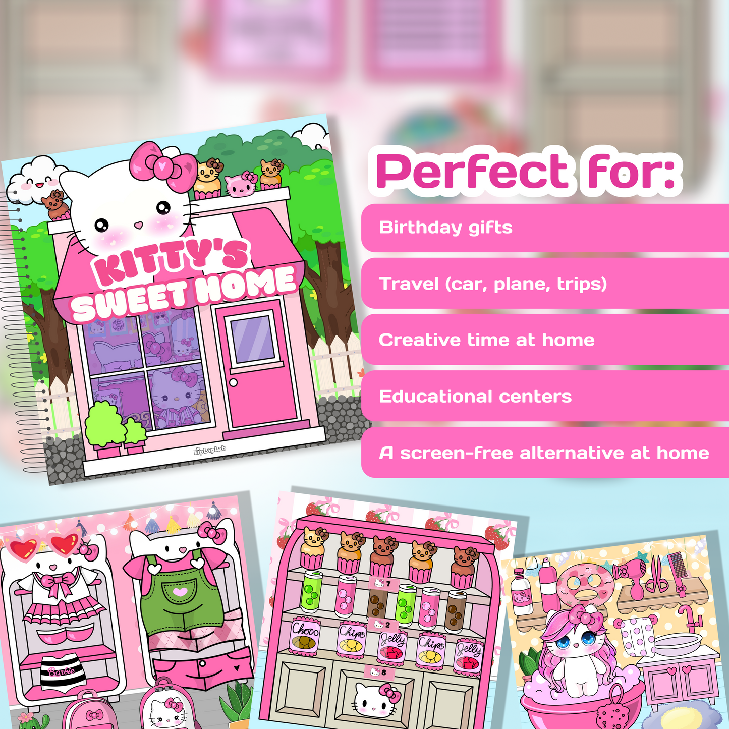 Interactive Doll House Busy Book Hello Kitty