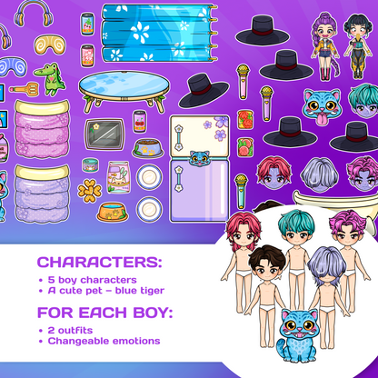 Doll House Play Book (5 Cute Boys)