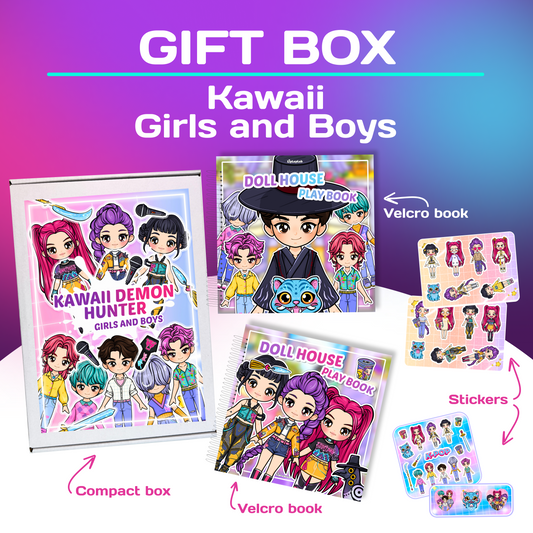 Kawaii Busy Book Gift Box – Girls & Boys | Interactive Velcro Play Set