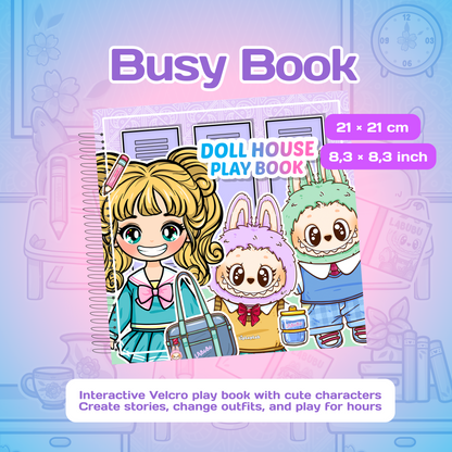 Interactive Doll House Busy Book with Cute Characters