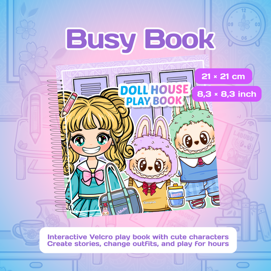 Interactive Doll House Busy Book with Cute Characters