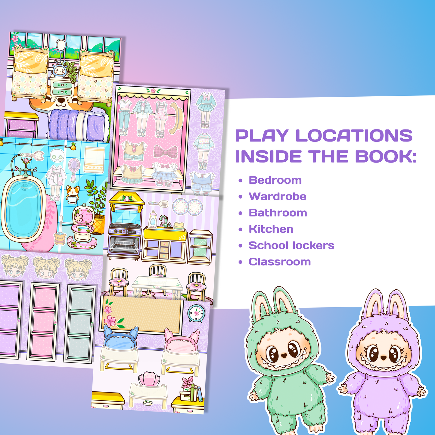 Interactive Doll House Busy Book with Cute Characters