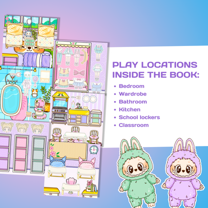 Interactive Doll House Busy Book with Cute Characters