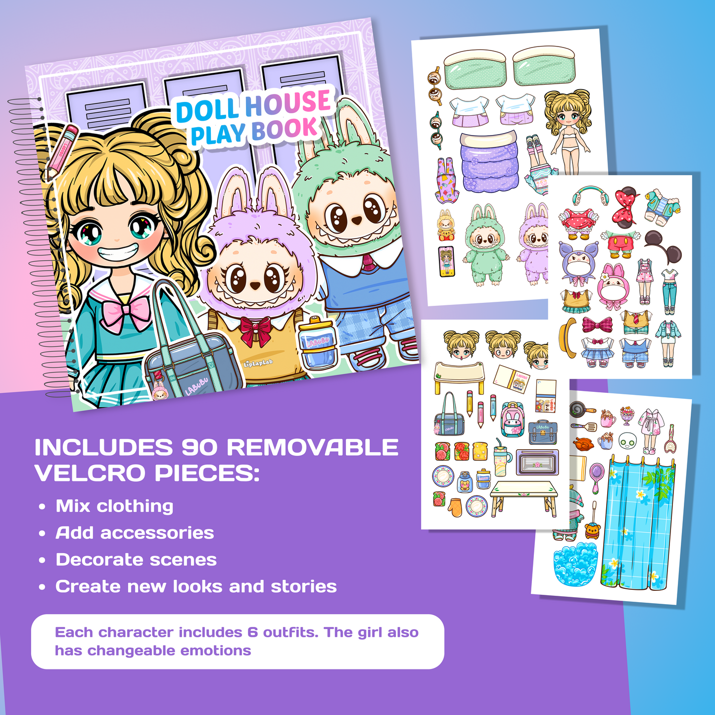 Interactive Doll House Busy Book with Cute Characters