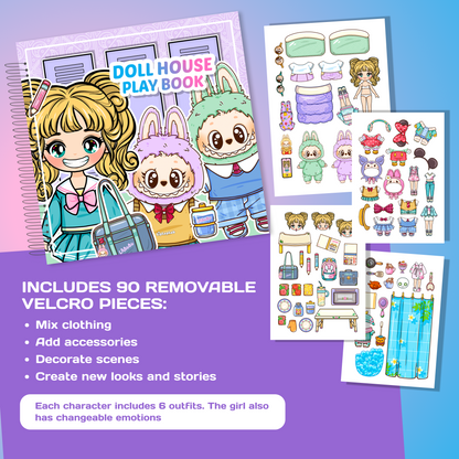 Interactive Doll House Busy Book with Cute Characters