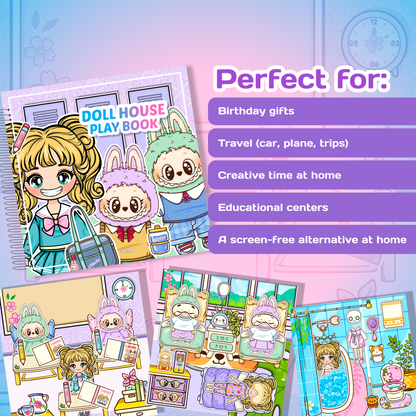 Interactive Doll House Busy Book with Cute Characters