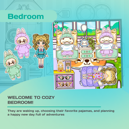 Interactive Doll House Busy Book with Cute Characters