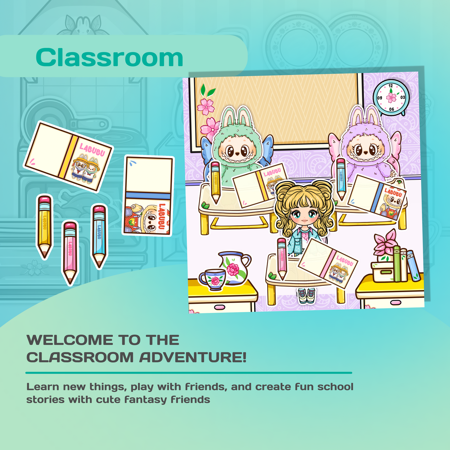 Interactive Doll House Busy Book with Cute Characters