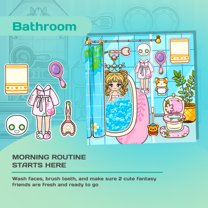 Interactive Doll House Busy Book with Cute Characters